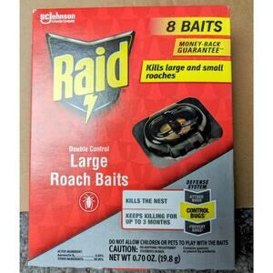 RAID Double Control Large Roach Baits 8 BAITS free shipping